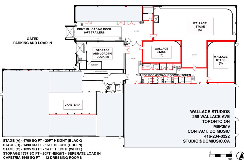 DC Music Toronto Film Studio - Wallace Studios Layout